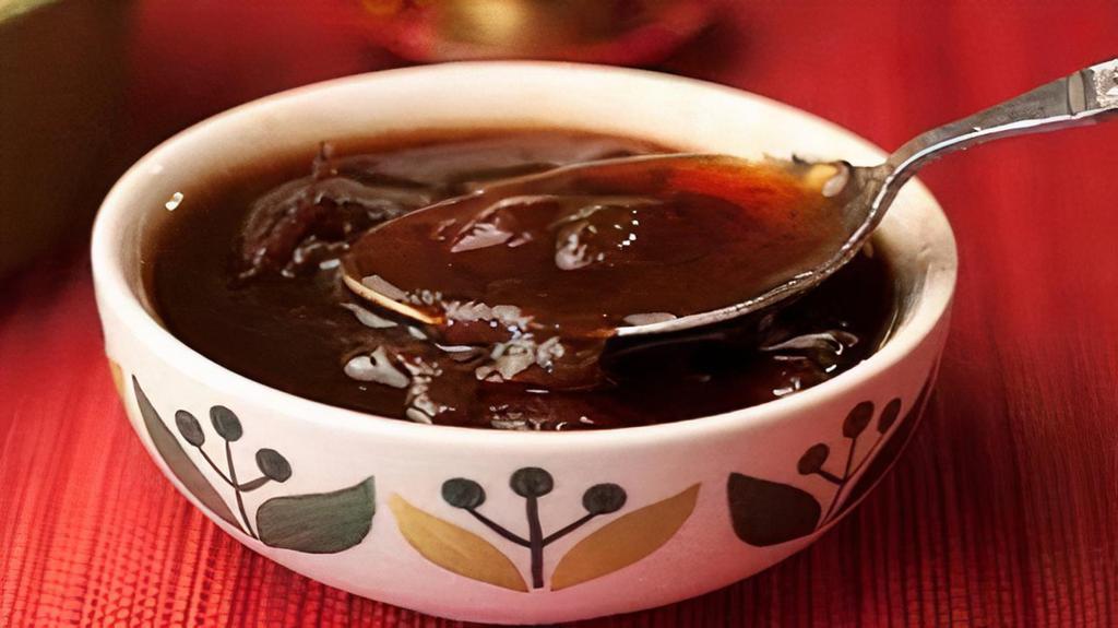 Tamarind Chutney · A lightly spiced, tamarind flavored nutty dip served as a popular side dish
