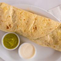 King Kong Burrito · Our largest burrito comes with more choice of meat, rice, beans, onion, cilantro, cheese, so...