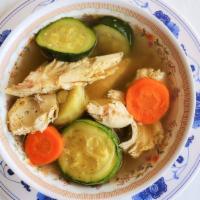 Caldo de Pollo · Chicken soup made fresh daily!
