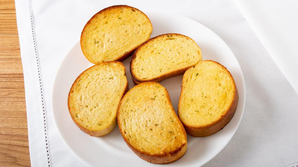 5 Piece Garlic Bread · Adding mozzarella cheese on top of garlic bread is an extra $2.00

*$2.00 added automatically