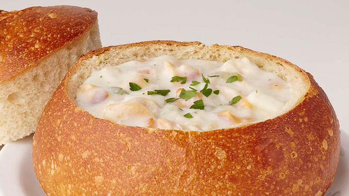 Original Clam Chowder · Served in a Boudin sourdough bread bowl.