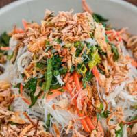 Mee Cook · Cold fine vermicelli, shredded chicken breast, leaf celery, carrots, fried garlic, and fried...