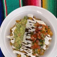 Burrito Bowl · 32 ounce bowl choice of meat, rice, beans, guacamole, sour cream, cheese, and pico de gallo.