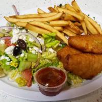 Fish and Chips Plate · Alaska golden cod fried to perfection, 2 pieces.
