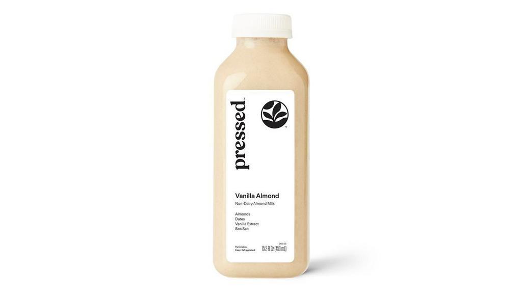 Vanilla Almond Non-Dairy Milk · It's a blend of almonds, dates, vanilla and sea salt. 