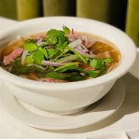 Beef Pho Soup · Sliced Snake River farms American Wagyu beef served with 16-hour beef broth with rice noodle...