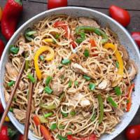 Chicken Hakka Noodles · Vegetable hakka noodles tossed chicken, fresh farm eggs vegetables: cabbage, carrot, beans, ...