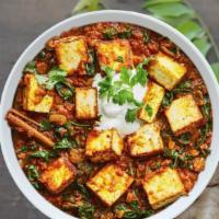 Saag Paneer( From Fresh Spinach Only) · Fresh baby spinach cooked with paneer, ginger, garlic, aromatic spices and a dash of cream.