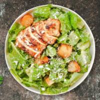 Chunky Caesar Salad  · Romaine lettuce, grilled chicken, house croutons, and parmesan cheese tossed with caesar dre...