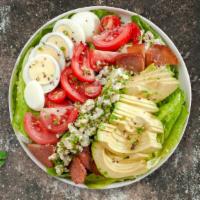 Call A Cobb Salad  · (Vegetarian) Romaine hearts, blue cheese, bacon, hard-boiled pastured egg, avocado, and toma...