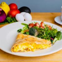 Egglicious Crepes · Cheese and eggs. Served with salad.