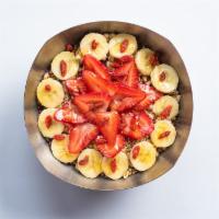 Vitality Bowl® · Medium: 399 cal, large: 608 cal. Base: Organic Açaí, Banana, Strawberries, Fresh Juiced Appl...