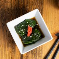 3. Spinach · Boiled spinach served with soy sauce.