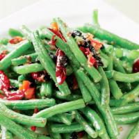 Dry Sauteed String Beans 干煸四季豆 · Spicy. String beans sautéed in soy sauce with black beans.