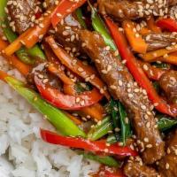 Mongolian Beef w/rice · Premium quality