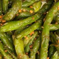 6. Stir Fried String Beans · Rice served with fried fish with chili pepper.