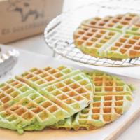Pandan Green Waffles · The waffle acquires its distinct green color from fresh pandan leaves, a tropical plant that...