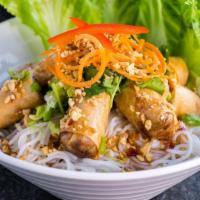 Vermicelli Salad Bowl · Fried vegetable egg rolls. Served with vermicelli noodle, fresh salad, and pineapple sauce.