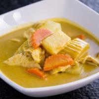 Yellow Curry  (Gluten-Free) · Coconut yellow curry with potatoes and carrot. Served with jasmine rice and choice of tofu, ...