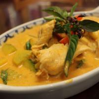Panang Curry · Mildly Spiced. Carrots, green beans and red bell peppers in panang curry sauce. Serve with j...