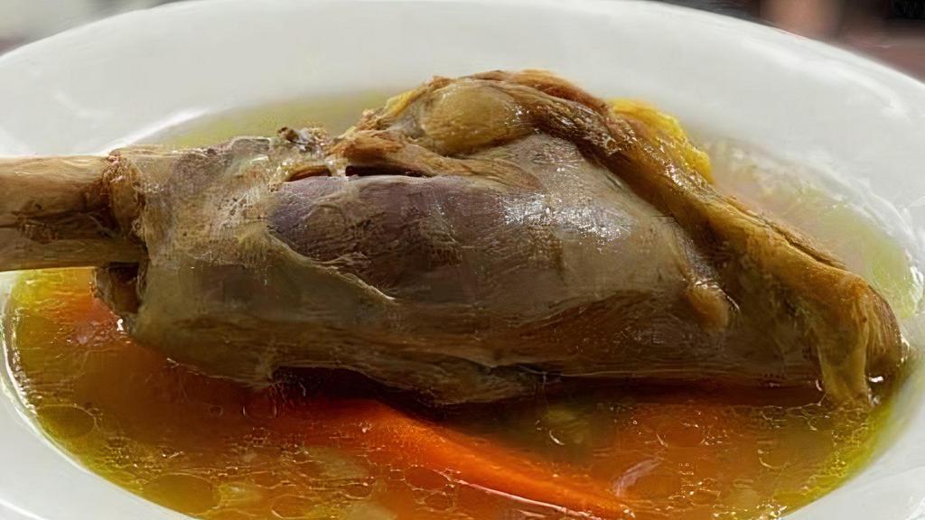 Lamb Shank in Broth Stew · Lamb shank in broth with carrots.