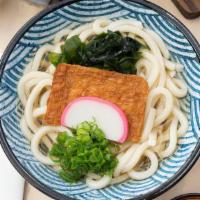 Foxy Udon 日式傳統豆皮烏龍麵 · Inari, fish cake, scallion, wakame.