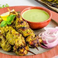 Hariyali Chicken Tikka · Chicken breast marinated in mint sauce & mild spice