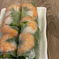 Gỏi Cuốn Tôm · Shrimp spring roll served with hoisin peanut sauce (two pieces).
