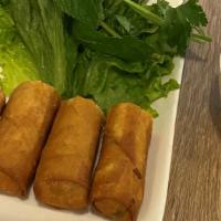 Chả Giò Tôm Cua · Shrimp and crab egg roll (two pieces).