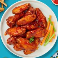 Habanero Haven Wings · Fresh chicken wings breaded, fried until golden brown, and tossed in habanero sauce. Served ...