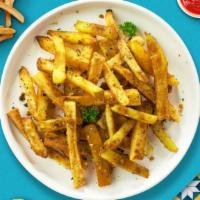 Seasoned Fries · (Vegetarian) Idaho potato fries cooked until golden brown and garnished with seasoning.