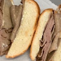 Roast Beef French Dip · Big and best with horseradish mayo and a side of au jus sauce. On soft ciabatta roll.
