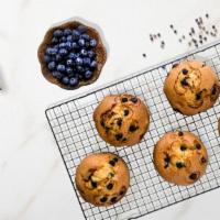 Blueberry Merry Muffin · Soft and moist blueberry muffins.