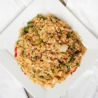Vegetables Fried Rice · onions and string beans and bell peppers