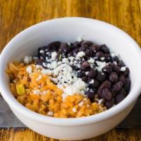 RICE & BEANS · Black, pinquito or refried pinquito beans, red rice, queso fresco