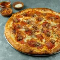Salsiccia Thin Crust Pizza · All-natural garlic-fennel sausage, herbed ricotta, fresh basil, mozzarella, home-made tomato...