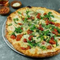 Spinacini Thin Crust Pizza · Vegetarian. Fresh mozzarella, fresh spinach, roasted garlic, fresh basil, roasted tomatoes, ...