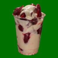 Fresas con Crema · Strawberry  slices mixed with in   sweet cream topped with whipped topping and more strawber...