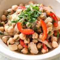 Chickpea Salad · Chickpea with roasted onions, red bell peppers, sun dried tomato *Vegan *GF