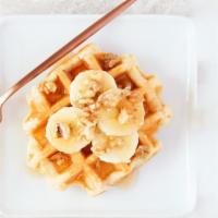Banana Nut Ice Cream Waffle · Delicious banana nut ice cream on a satisfying waffle.