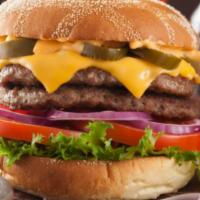 Cali Burger · 1/2 pound of fresh beef cooked to order, grilled onions, lettuce, tomato and a cheddar chees...