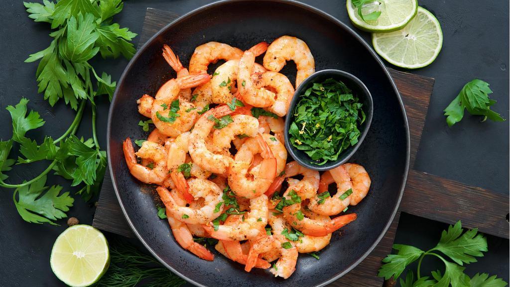 Lemon Garlic Shrimp · 31 to 40 sized shrimps, bell peppers, diced onion sauteed in lemon juice, garlic and house special masala.