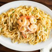 Garlic Pasta or Creole Pasta · Additional choices: Shrimp, Fish, Crawfish, Chicken, Sausage for an additional extra charge.