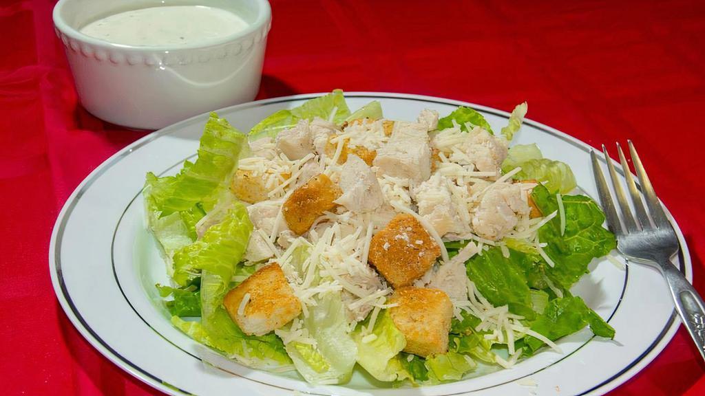 Caesar Salad · Lettuce, croutons, Parmesan cheese, and Caesar dressing.
