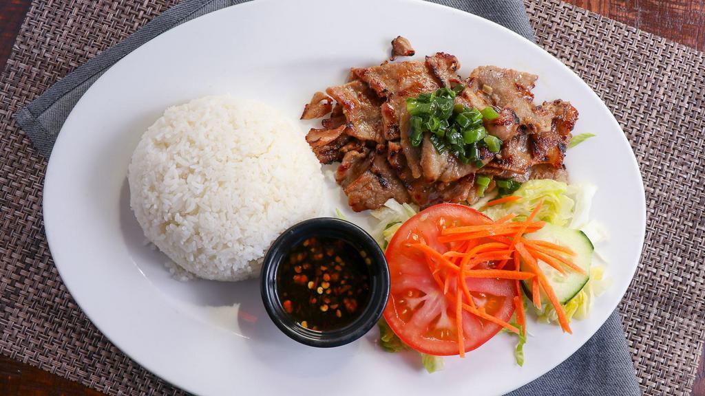 46. Charbroiled Pork Rice Plate · Com thit nuong.