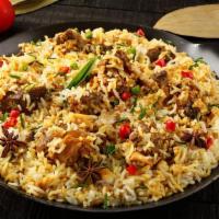 Lamb Biryani · Lamb cooked with aged basmati rice and special spices.