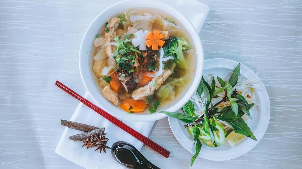 8. Pho Chay - Veggie Pho Noodle Soup · Tofu, Mushroom & Vegetables w/Vegetable based Noodle Soup