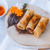 13. Cha Gio & Rau - Egg rolls & Lettuce · Crispy Pork Egg Rolls with Lettuce and House Fish Sauce (3 Rolls)