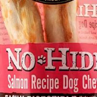 No-Hide - Salmon Recipe Dog Chews · Two pieces seven-inch chews. Delicious, Durable, Digestible. No-Hide Chews are low in fat, l...