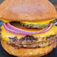 THE CLASSIC · 1/2 lb Wagyu Beef Patty, Double American Cheese, Red Onions, Pickles, Ketchup,  Mayonnaise, ...